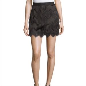 BCBG Black fringe skirt